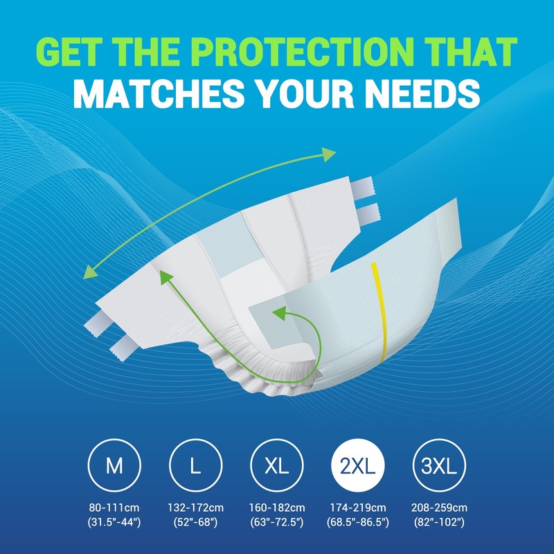MED PRIDE Maximum Absorbency Adult Briefs for Incontinence with Refastenable