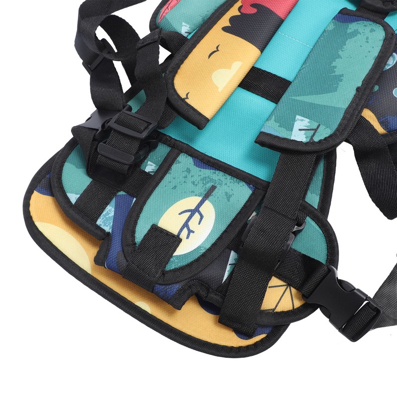 Toddler Car Seat Insert Bear Pattern Heighten Adjustable Fixing Straps