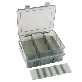 Vidifor 2 Pack Plastic Storage Organizer Box, Storage Container, Jewelry Organizer, Parts Storage Box with Dividers for Crafts, Beads, Buttons, Ornaments, Metal Parts(9 Grids 2 Pack)