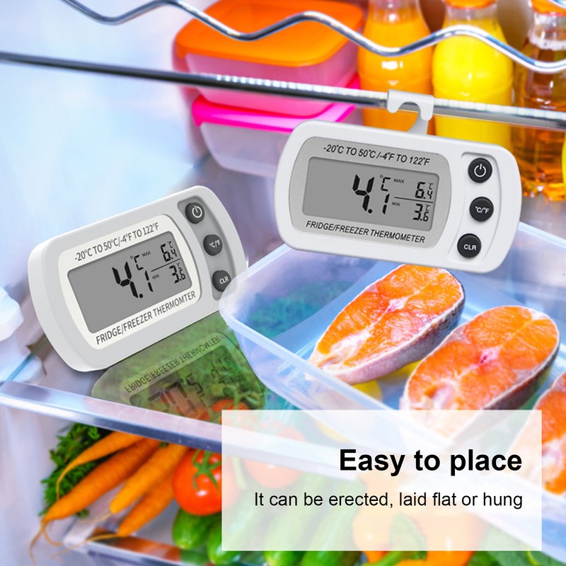 2Pcs Waterproof Digital Refrigerator Fridge Thermometer ‑20~50℃ Digital Freezer Thermometer
