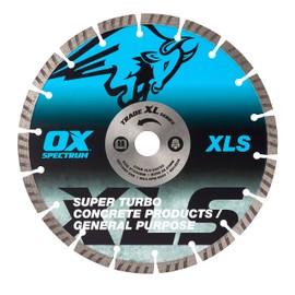 OX Tools Trade XL Super - Turbo Segmented Diamond Blade - Concrete & GP - 230/22.23mm, Blue