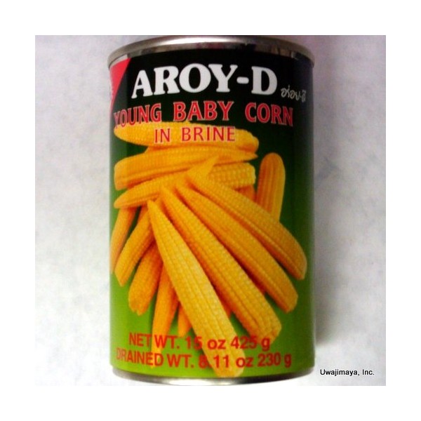 Aroy-D - Young Baby Corn in Brine (Net Wt. 15 Oz.)