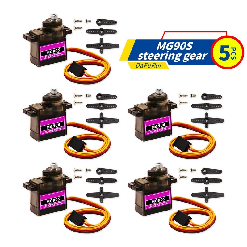 DaFuRui 5pack MG90S Servo Motor， Mini 9G MG90S Micro Servo
