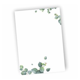 Notepads, DIN A6, eucalyptus motif, 25 sheets per pad (10)