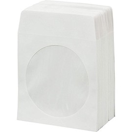 BestDuplicator CDSLV-100-WH, 100 Paper CD sleeves with Window and Rear Flap