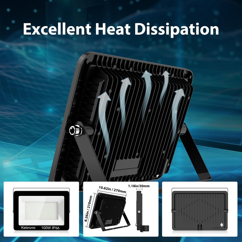 kelinvmi 100 W Outdoor LED Floodlight, 10000 lm LED Floodlight,