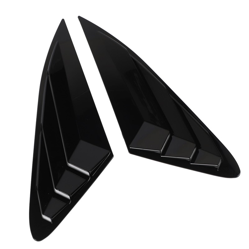 2PCS Rear Side Window Louver Gloss Black Sporty Look Scratch