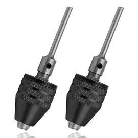 Mesee Keyless Mini Drill Chuck Adapter, 0.3-3.4 mm Quick Release Drill Chuck, Drill Adapter, Mini 3-Jaw Drill Chuck, Screwdriver Adapter for Electric Grinder, Pack of 2