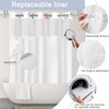 SSCRCUSLY No Hook Shower Curtain and Liner Set, Watercolor Blue