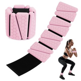 Wrist Weights, 2Pack Adjustable Silicone Weighted Bangles for Women and Men, Wearable Wrist Ankle Weights Suitable for Yoga, Walking and Gym, Arm & Leg Workout, 2lb (Pink)