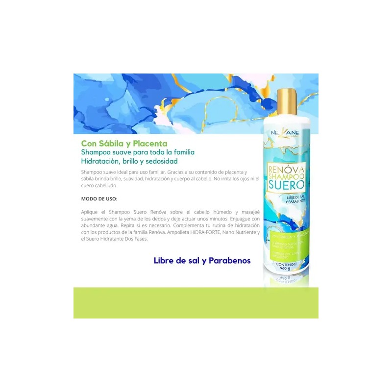 Shampoo Capilar Suero Renova Nekane 960 G Sin Parabenos
