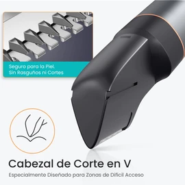 Kensen 3 en 1 Rasuradoras Para Hombre，IPX6 Impermeable Afeitadora Electrica Hombre，Depiladora Corporal Hombre en Seco/Húmedo，Recortadora de Vello Pubico Barba Nariz-Gris