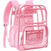PACKISM Pink Clear Backpack for School - 17 inch Large