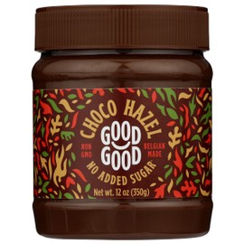 Good Good Belgian Chocolate Hazel Spread, No Added Sugar, Gluten Free, Vegetarian Friendly, 12 Ounce (Pack of 6)