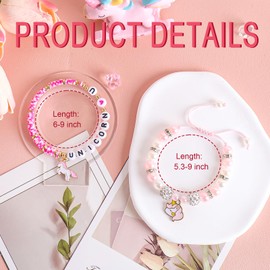 JIANZHEN Cute Unicorn Bracelet Stuff Set Adjustable Pink Pearl Beads and Clay Unicorn Charm Jewelry Christmas Birthday Gifts for Gir Daughter Granddaughter Best Friend Sister Niece