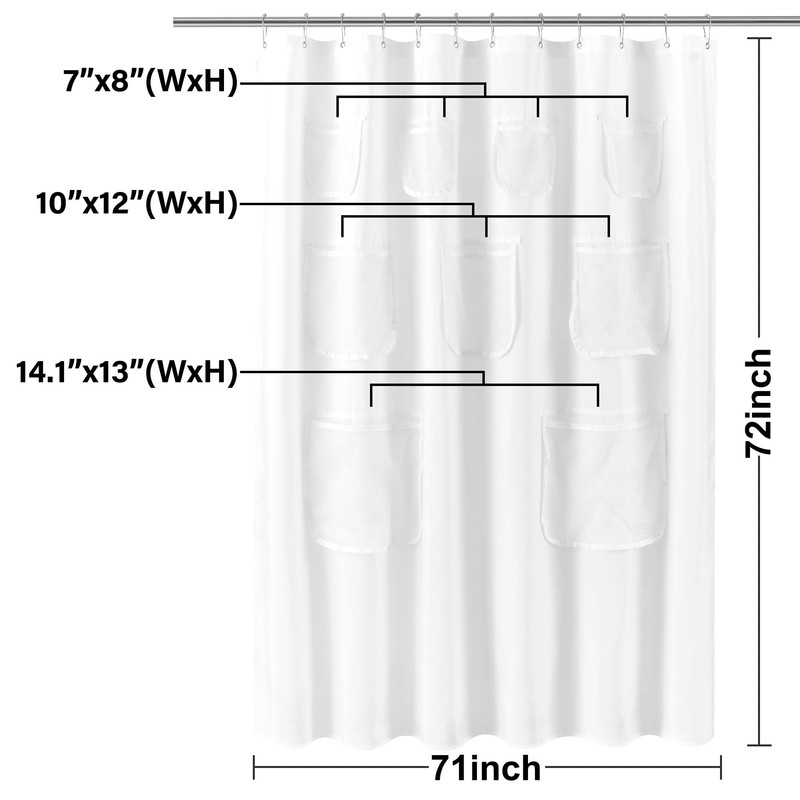 N&Y HOME Water Repellent Fabric Shower Curtain or Liner with
