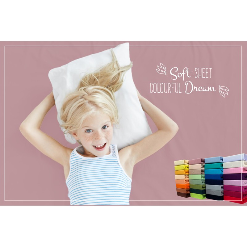 Soft Dream Fitted sheet, 80 x 160 cm, powder pink,