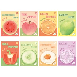 TOTUUYO 8 Style Fruit Shaped Cute Sticky Notes Watercolor Vegetable 3.15 Inches Post Note Self-Stick Memo Pads Gifts Tab Refrigerator Party Favors Kichen Supplies -240 Sheets (Fruit-Vegetable)