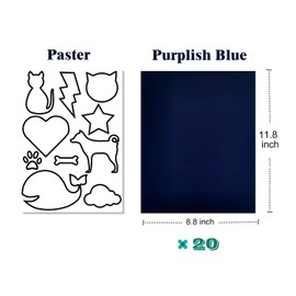 20 Pcs Self Adhesive Velvet Flock Liner Sheets for Jewelry Drawer Craft Fabric,DIY Sewing Material(Purplish Blue)