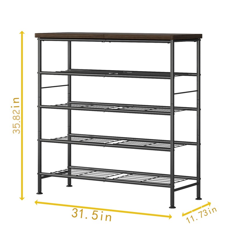 SUOERNUO Shoe Rack Organizer 5 Tier for Closet Entryway Free