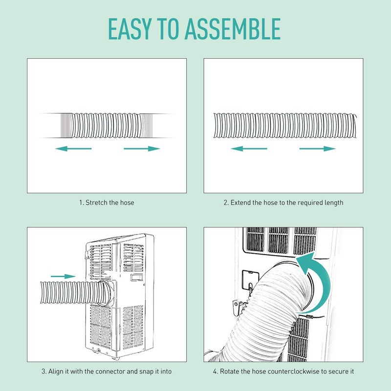 Exhaust Hose for Portable Air Conditioner, Exhaust Vent with 5.9