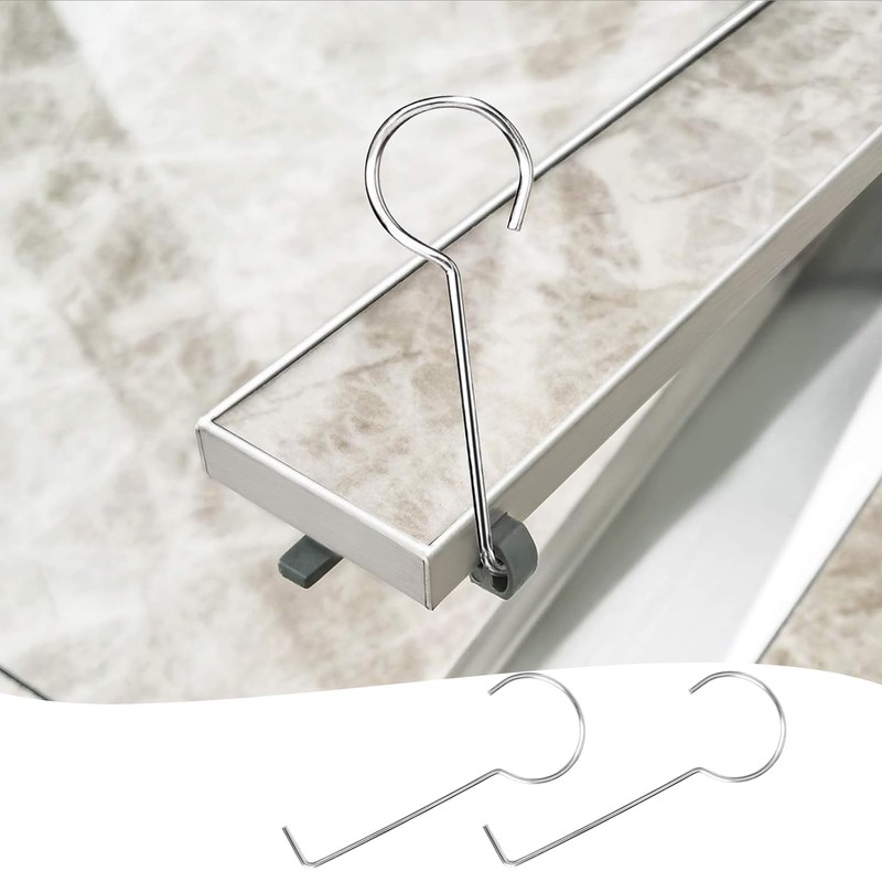 Alriedy Pack of 2 Shower Drain Lifting Hooks, Stainless Steel,