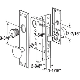 Prime-Line SE 26000 Diecast Single Cylinder Entry Door Mortise Lockset, 2-1/2 Inch Backset, Brass Finish (Single Pack)