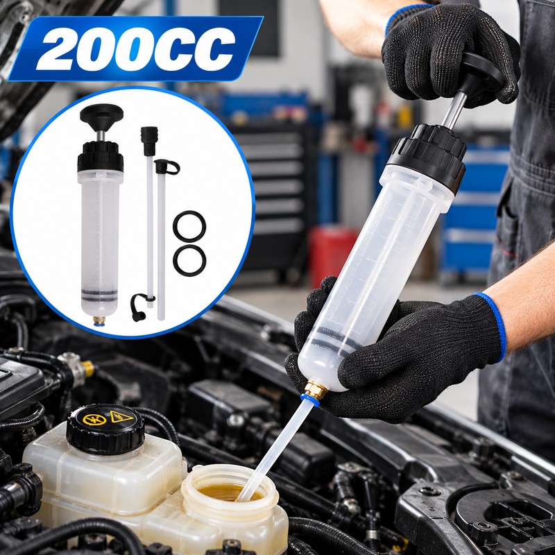 Automotive Fluid Extractor Syringe for Maintenance – Hand-Operated Oil &
