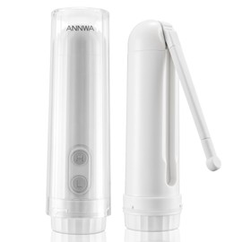 ANNWA Portable Bidet Lightweight Travel Handheld 180° Adjustable Nozzle, Strong/ Soft Modes, IPX6 Waterproof, 140mL Battery-Powered Bider for Muslim, Women, Postpartum, Baby and Adult