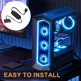 5V 3Pin ARGB Controller Built-in Light Mode SATA 15-Pin to ARGB 3-Pin Power Supply LED Male Connector Splitter Cable for Motherboards PC DIY ARGB Fans Hub Control ARGB Light Strip Lighting Board