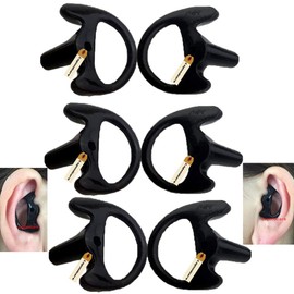 Lsgoodcare 3 Pairs Silicone Replacement Earplug Ear Mold Ear Buds Medium Black (Left and Right) for Two-Way Radio Headset Air Acoustic Earpiece Headset Walkie Talkie Earpiece