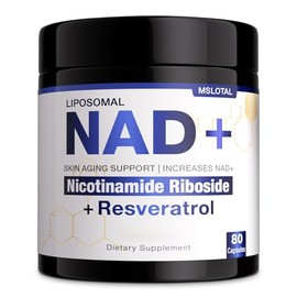 Suplemento NAD+ - NAD Ribósido de Nicotinamida Resveratrol Suplemento NAD 1000mg Orgánico Puro para Mujeres y Hombres Anti-Edad, Energía, Enfoque, 80 