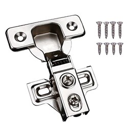 2 Pack Soft Close Cabinet Door Hinges for 1/2" Partial Overlay Cupboard, 100 Degree Opening Angel, Stainless Concealed Kitchen Cabinet Hinges with Mounting Screws and Manual