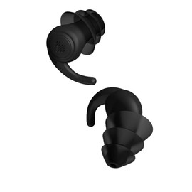 Hearing Protection Multi-Level Earplugs – Professional Mute Design with 60% Noise Reduction – Made from Safe Nano-Silica Gel – Comfortable, Washable, Reusable (Black, Medium)