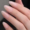 Light Natural Nude Press on Nails Almond Short, Glossy Short