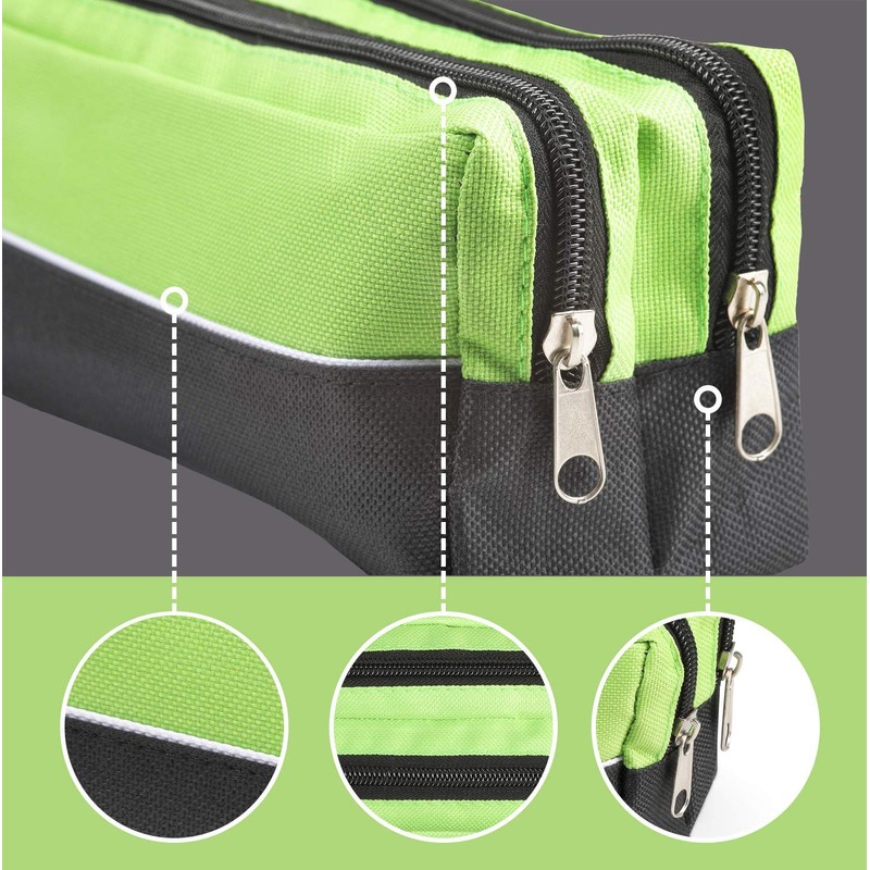 Arpan X-Large Size Double Zip Fabric Pencil Case - Ideal