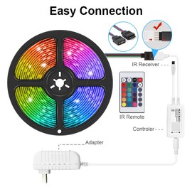 bibikoo 16.4ft Smart led Strip Lights Music Sync with APP Control Remote, Local Voice Conrtol, DIY Multiple Colors, 5050 RGB Color Changing Led Lights for Room Party Home Decoration