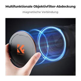 K&F Concept 2-in-1 Magnetic Metal Lens Cap with 86 mm Thread, Compatible with Lenses and K&F Concept Magnetic Filters