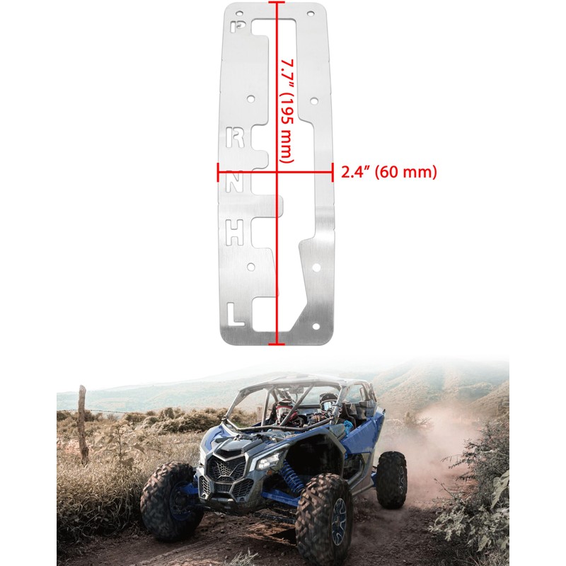 SLUORIMOD Gloss Stainless Steel Shifter Plate for Can-Am Maverick X3