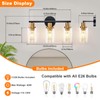 DLLT 3-Light Bathroom Light Fixtures: Black and Gold Modern Vanity