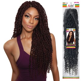 Mane Concept Afri Naptural Pre-Stretched Crochet Braid - TWB112 GORGEOUS PASSION TWIST 20" (1B Off Black)