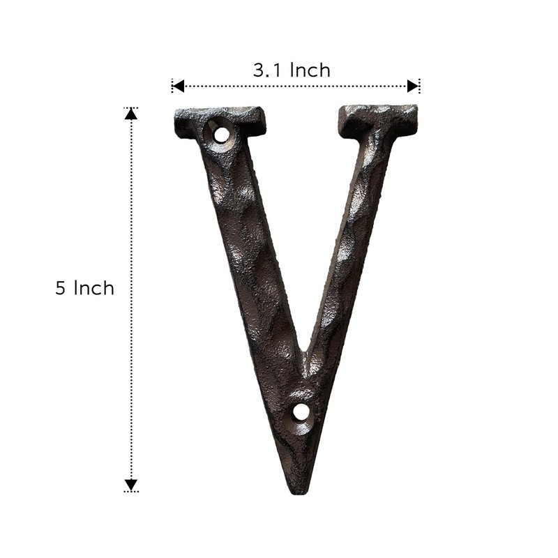 5 Inch House Letters, Rustic Cast Iron Metal Home Address
