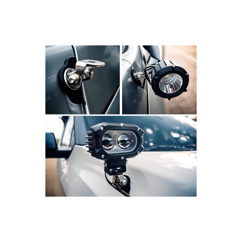 Car Work Light Holder 2 Pieces, Universal Adjustable Hood Mount,