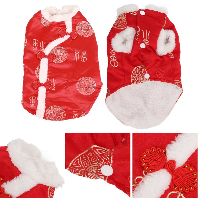 Tang Suit Pet Costume Comfortable Warm Attractive Dog Autumn Winter