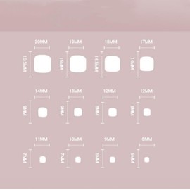 24Pcs Short Square Toe False Nails, French White Edge Full Cover Acrylic Press on Nude Stick Art for Women DIY