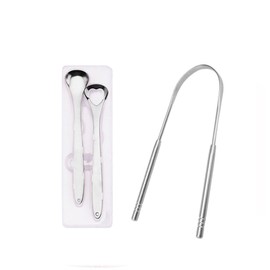 Set von 3 Edelstahl Zungenschaber, Zungenschaber zur Wiederherstellung Frischer Atem Verbessern den Geschmack und die Mundgesundheit, Geeignet für Persönliche Hygiene, Silber
