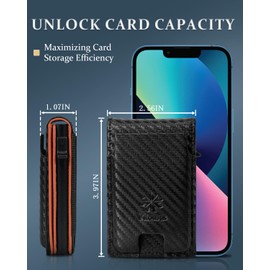 Smart Wallet for Men Slim Minimalist, Quick Access Pop up Wallet for Men with RFID Blocking, Click Wallets for Men with money clips, Wallets for men holds up to 14 cards, Orange