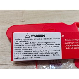 Digital Meat Thermometer,Waterproof Kitchen Food Thermometer,Red