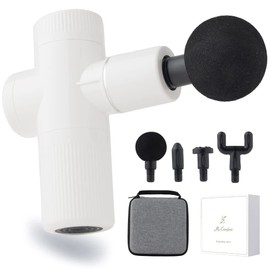MyComfort MyComfort Myofascial Release Gun, Total Body Care, Only 13.8 oz (380 g), Lightweight, 6 Adjustable Levels, Push Function, 4 Attachments, Gift, Birthday (Small, White)