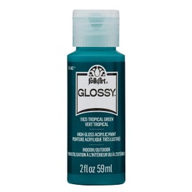 Tropical Green Folkart Glossy Acrylic Paints - 2oz